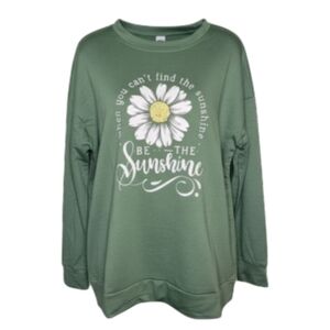 Green 'Be the Sunshine' Long Sleeve Sweatshirt - NIP